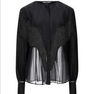 ISO Alberta Ferretti lace fringe blouse